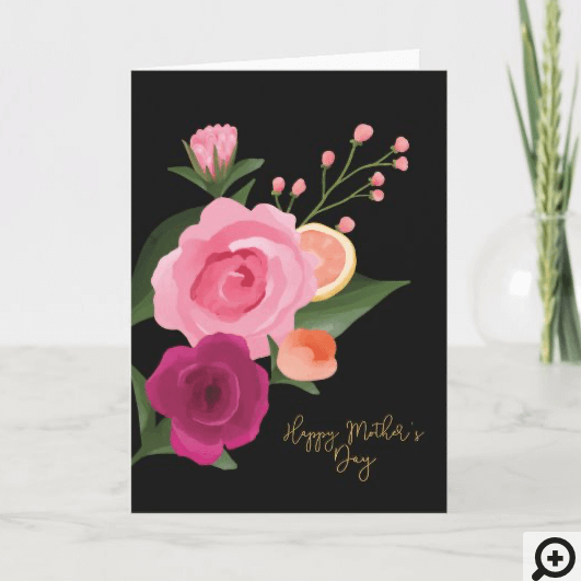 Watercolour Citrus & Floral Pink Mother's Day Card