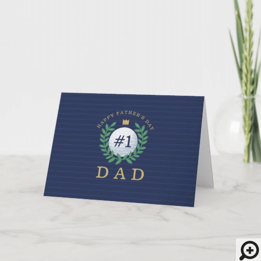 #1 Dad, Happy Fathers Day Golf Theme Card