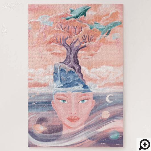 Beautiful Mystical Mother Earth & Universe Galaxy Jigsaw Puzzle