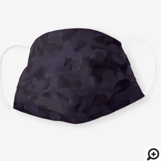 Dark Textured Purple Stylish Camouflage Pattern Cloth Face Mask