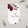 Elegant Gold Scissor & Red Watercolor Floral Logo Business Card
