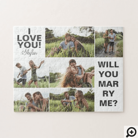 I Love You! Will You Marry Me Photo Collage Jigsaw Puzzle