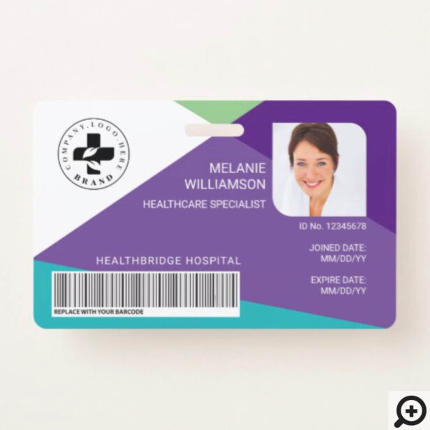 Modern Geometric Design Medical Photo ID & Logo Badge