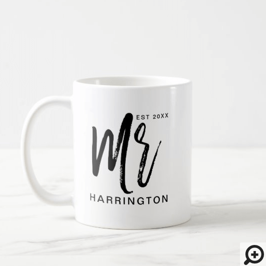 Modern & Minimal Typographic Mr Hubby Coffee Mug