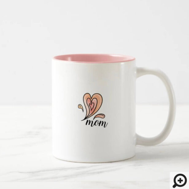 Mom I Love You A Latte Cute Kawaii Mother's Day Two-Tone Coffee Mug