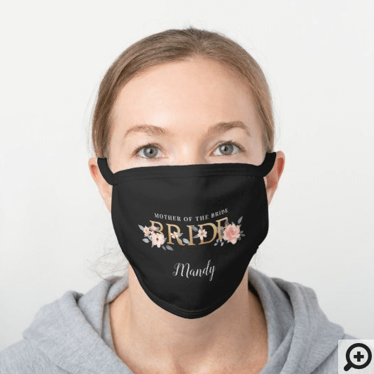 Mother Of The Bride Black Cotton Face Mask