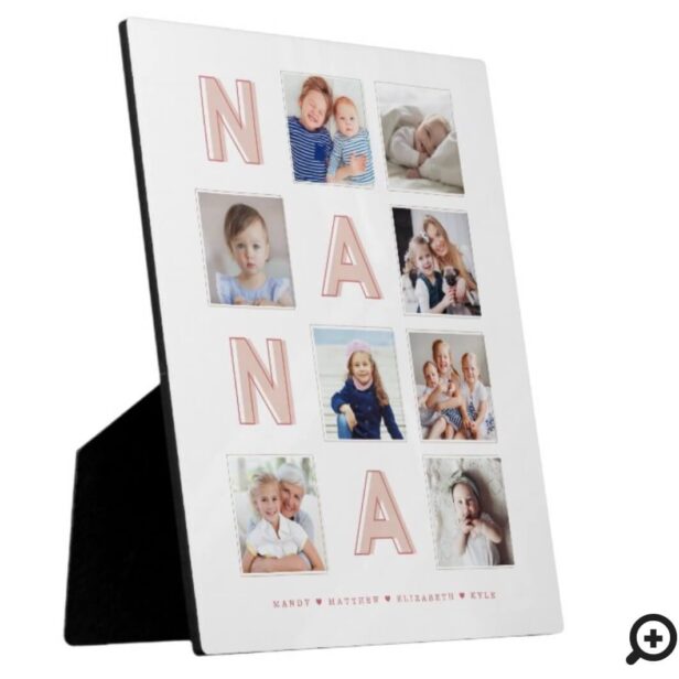 NANA Pink Letters Grandma Photo Collage Keepsake Plaque