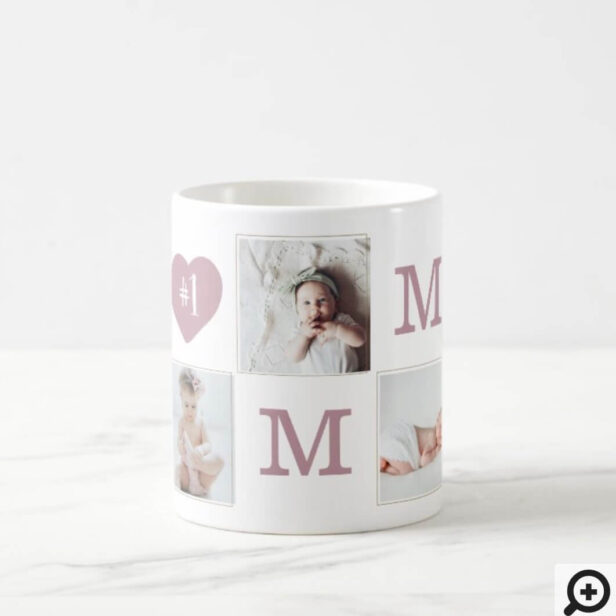 Number 1 Mom Mommy Photo Collage Gold Frame Coffee Mug