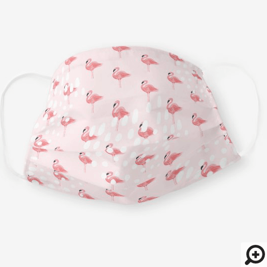 Pink Modern Watercolor Flamingo Illustration Cloth Face Mask
