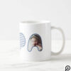 Papa Blue Stripe Bubble Lettering Photo Collage Coffee Mug
