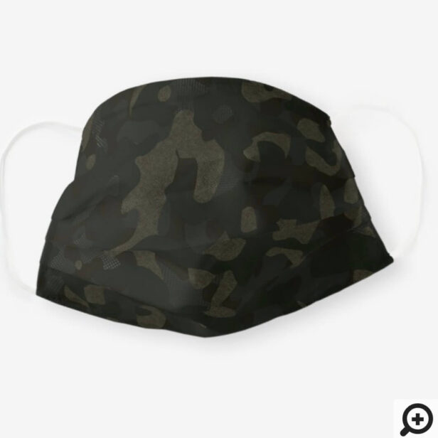 Textured Army Green Stylish Camouflage Pattern Cloth Face Mask