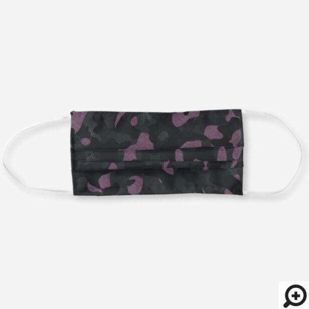 Textured Slate Grey Pink Stylish Camouflage Print Cloth Face Mask