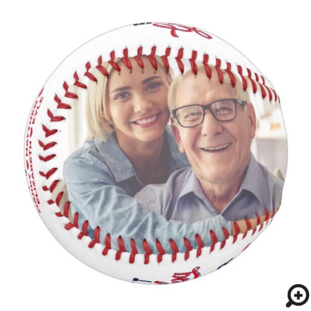 Best Grandpa Ever | Birthday Photos & Monogram Baseball