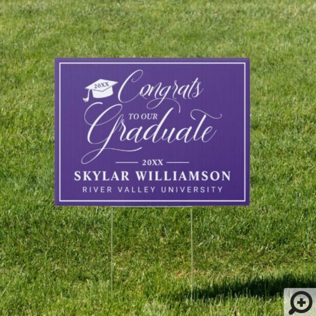 Congratulation To Our Graduate Calligraphy Purple Sign