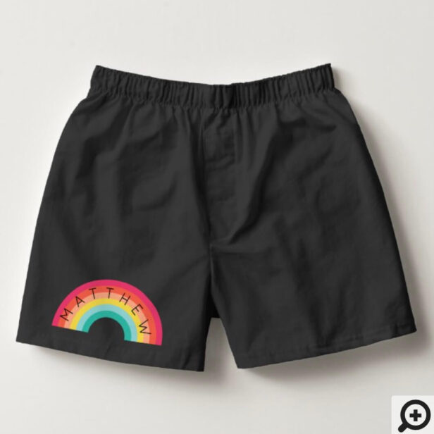 Custom Name Gay Pride Colourful Rainbow Boxers