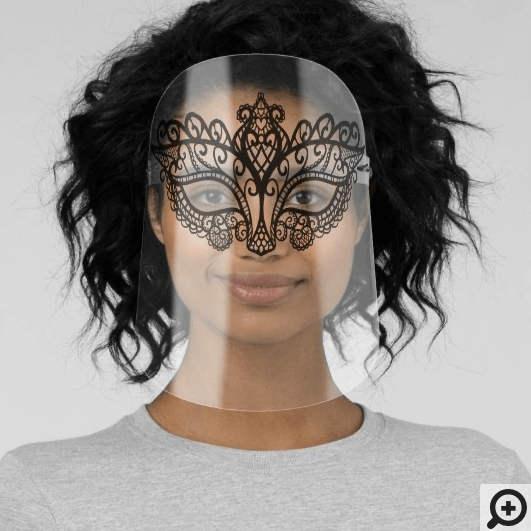 Elegant Ornate Black Lace Masquerade Mask