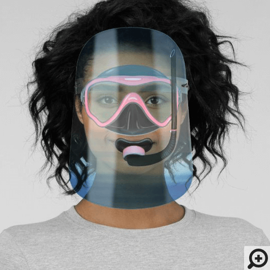 Fun Under The Ocean Pink Scuba Snorkelling Goggle Face Shield