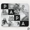 Gift For Papa | Papa Multiple Photo Grid Black Mouse Pad