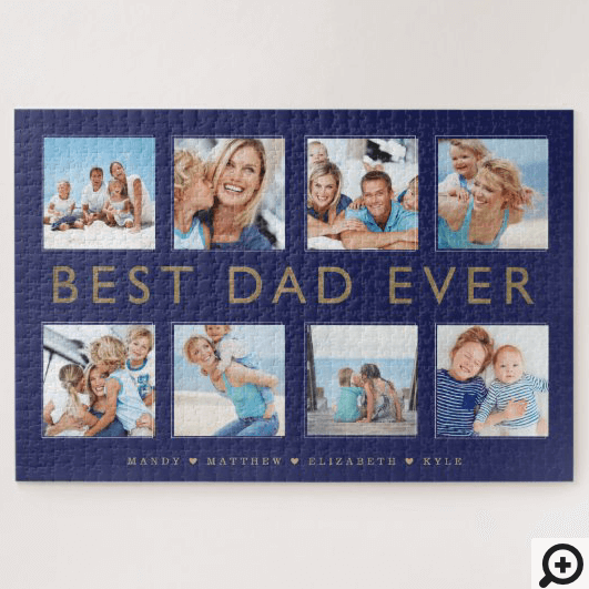 Gift for Dad | Best Dad Ever Photo Collage Jigsaw Puzzle
