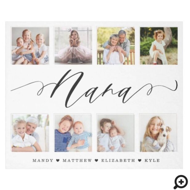Gift for Nana | Grandchildren Photo Collage Fleece Blanket