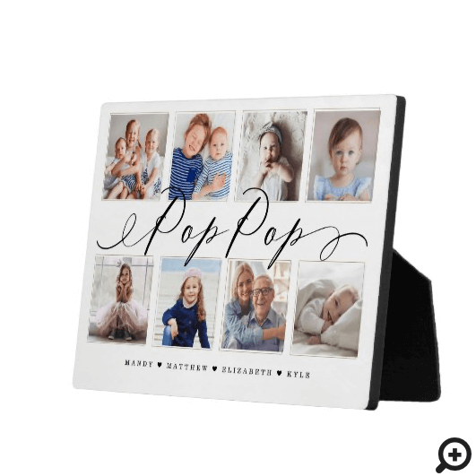 Gift for Pop Pop | Grandchildren Photo Collage Plaque