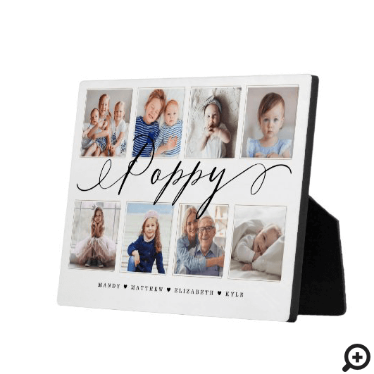 Gift for Poppy | Grandchildren Photo Collage Plaque