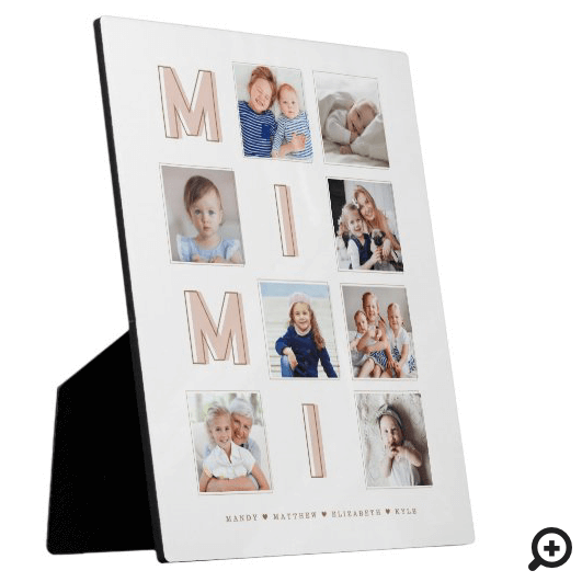 MIMI Pink Letters Grandma Photo Collage Keepsake Plaque