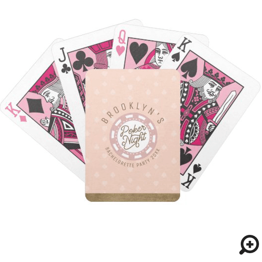 Poker Night Bachelorette Party Blush Pink & Gold Bicycle Playing Cards