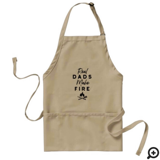 Real Dads Make Fire | BBQ Fire & Grilling Utensils Adult Apron