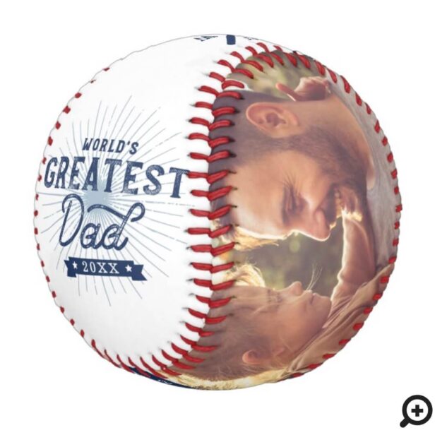 World's Greatest Dad Baseball Bat Monogram & Photo