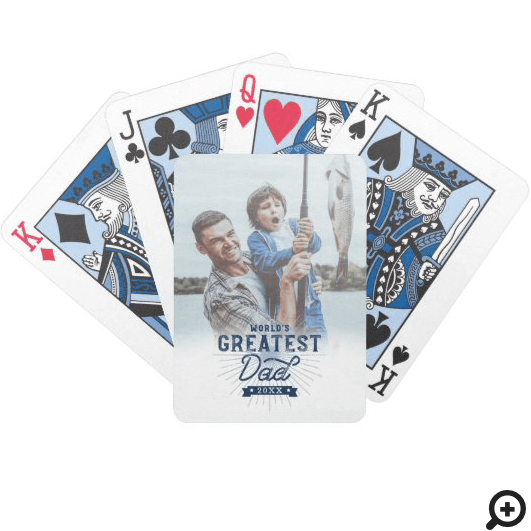 World's Greatest Dad Keepsake Photo Father's Day Bicycle Playing Cards