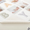 Custom Photo Grid Collage Modern Baby Block Letter Sherpa Blanket