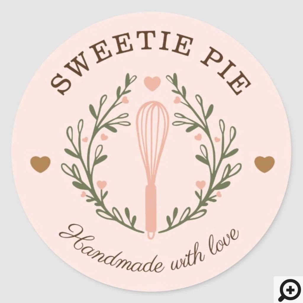 Handmade With Love Bakery Whisk Logo Classic Round Classic Round