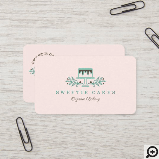 Simple, Clean & Minimal Style Bakery Whisk Logo Business Card