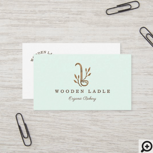 Simple, clean & minimal style bakery Ladle Logo Business Card