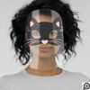 Cute Black Kitty Cat Character Halloween Face Shield