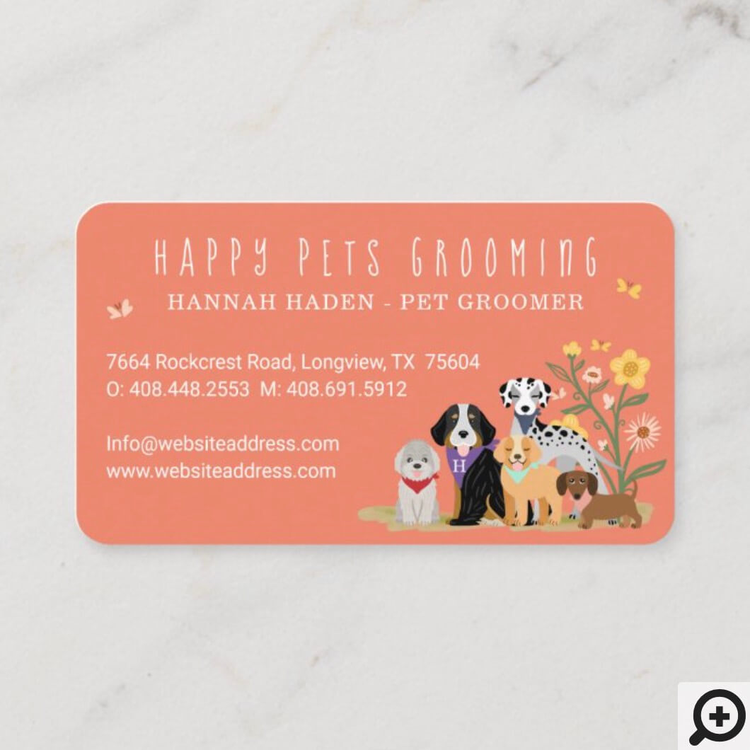 Dog Grooming Loyalty Cards Dog Grooming Business Printable Business Card Pet  Business Grooming Salon Loyalty Card Dog Groomer 