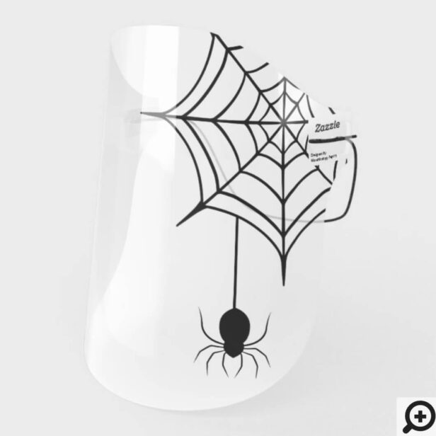 Halloween Black Spiders Web & Spider Hanging Face Shield