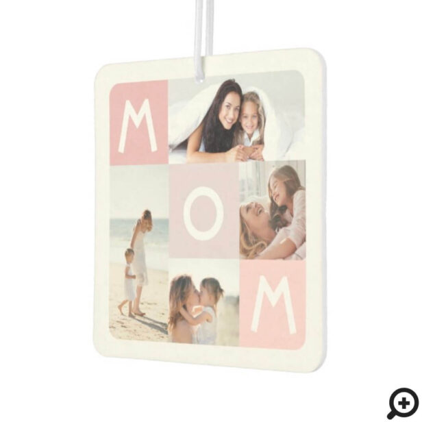Gift For Mom | Modern Pink Photo Grid Collage Air Freshener