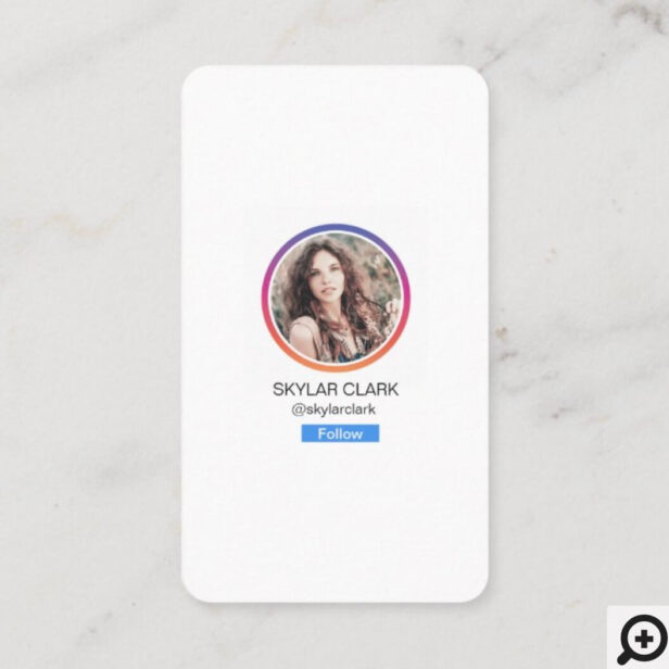 Instagram Social Media Follow Profile Photo Grid Business Card