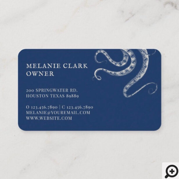 Vintage Engraved Style Octopus Ocean Nautical Business Card