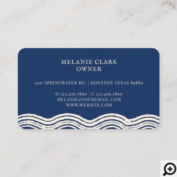 Vintage Etched Style Fish, Waves Ocean Theme Business Card