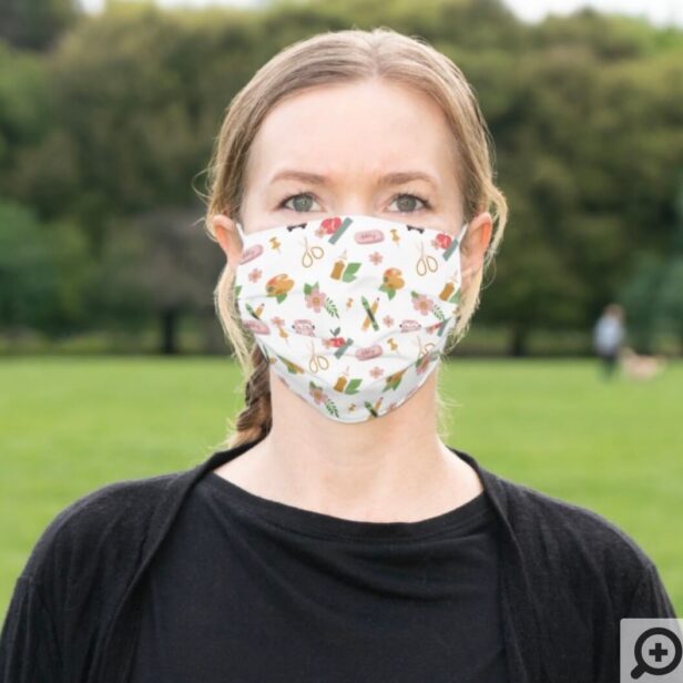 Fun Back To School Teacher School Supplies Pattern Cloth Face Mask