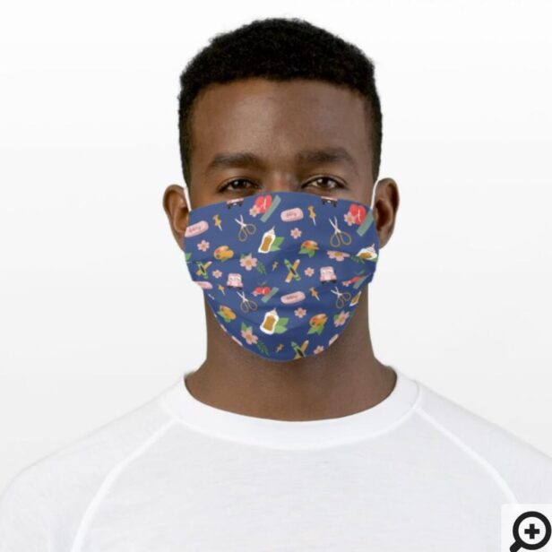 Fun Back To School Teacher School Supplies Pattern Cloth Face Mask