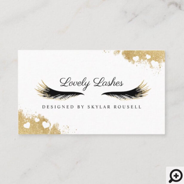 Gold Dusted Mascara Eye Lashes Aftercare Tips Referral Card
