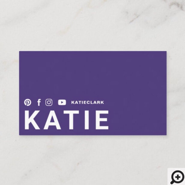 Modern Online Personal Trainer Fitness Purple Business Card