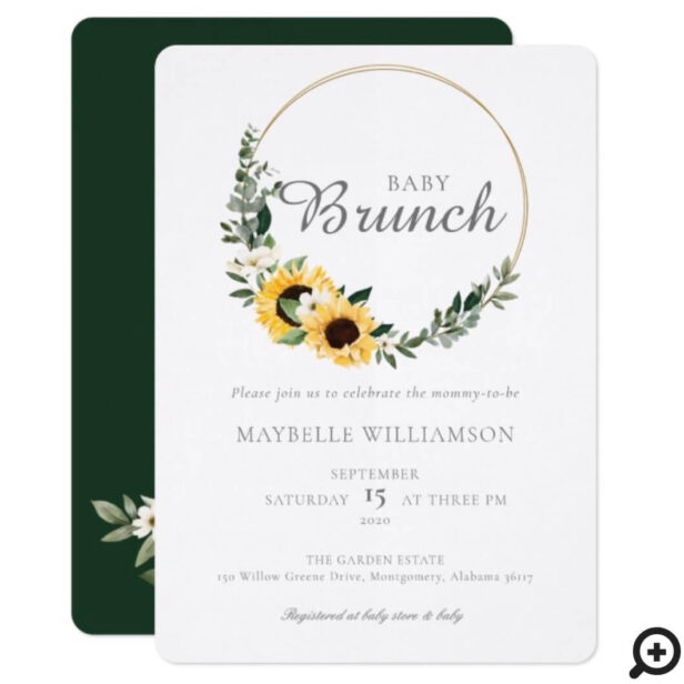 Baby Brunch Watercolor Sunflower Baby Shower Invitation