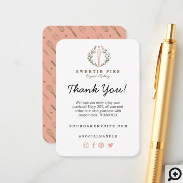 Bakery Whisk Logo Thank You For Your Purchase Enclosure Card