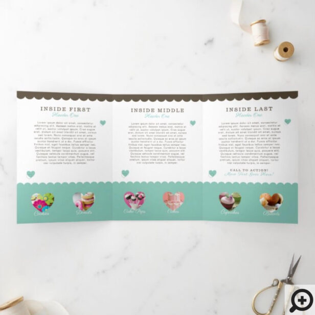 Cakes & Sweets Bakery Shop Branded Tri-Fold Card