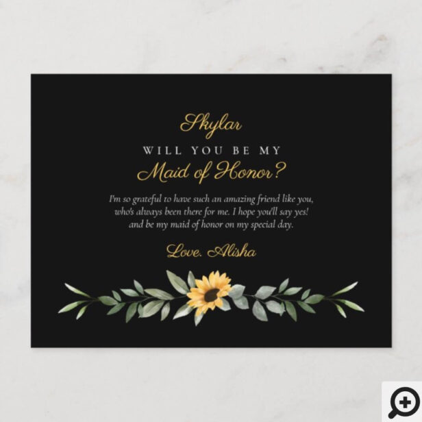Yellow Watercolor Sunflowers & Wildflower Wreath Save The Date